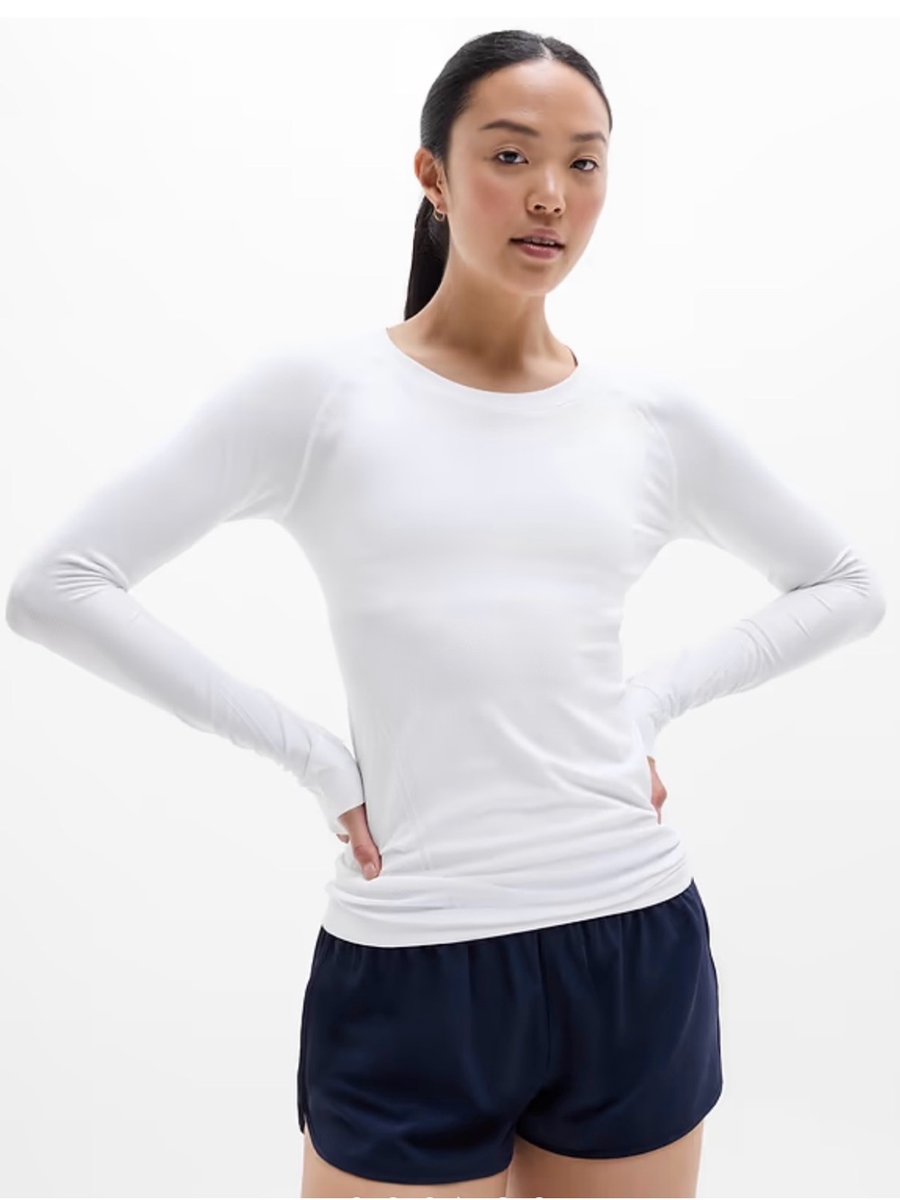 Athleta Momentum Seamless Top Size XS Bright White NWT